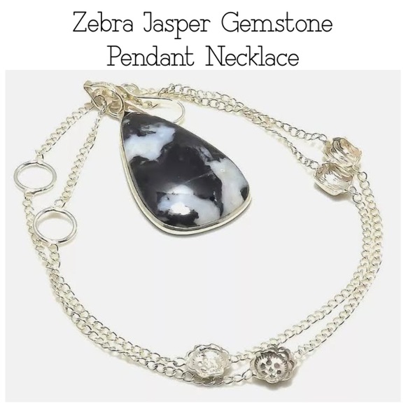 Zebra Jasper Gemstone Handmade Pendant Necklace - Picture 3 of 3